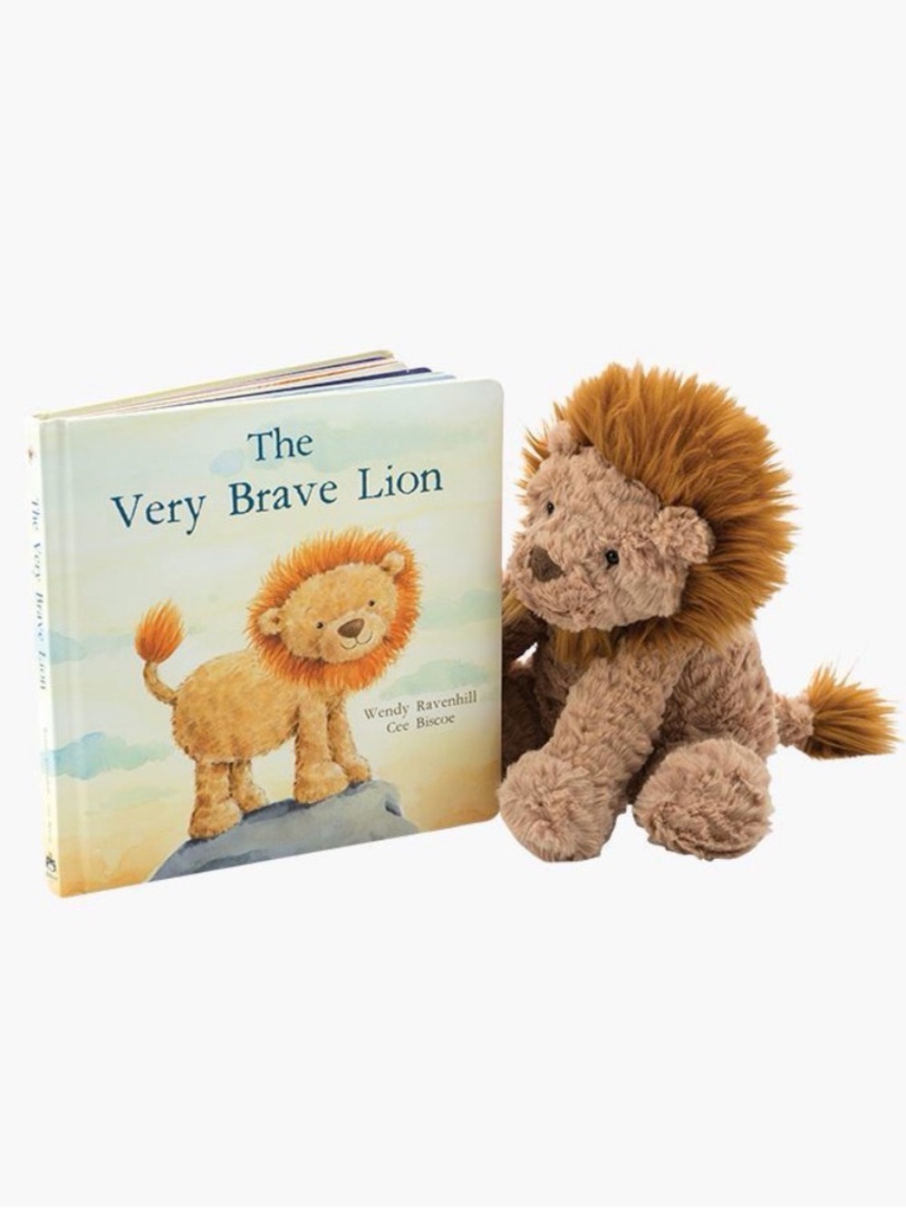 🦁 JellyCat Fuddlewuddle Rory Lion Plush Toy & The Very Brave Lion Board Book
